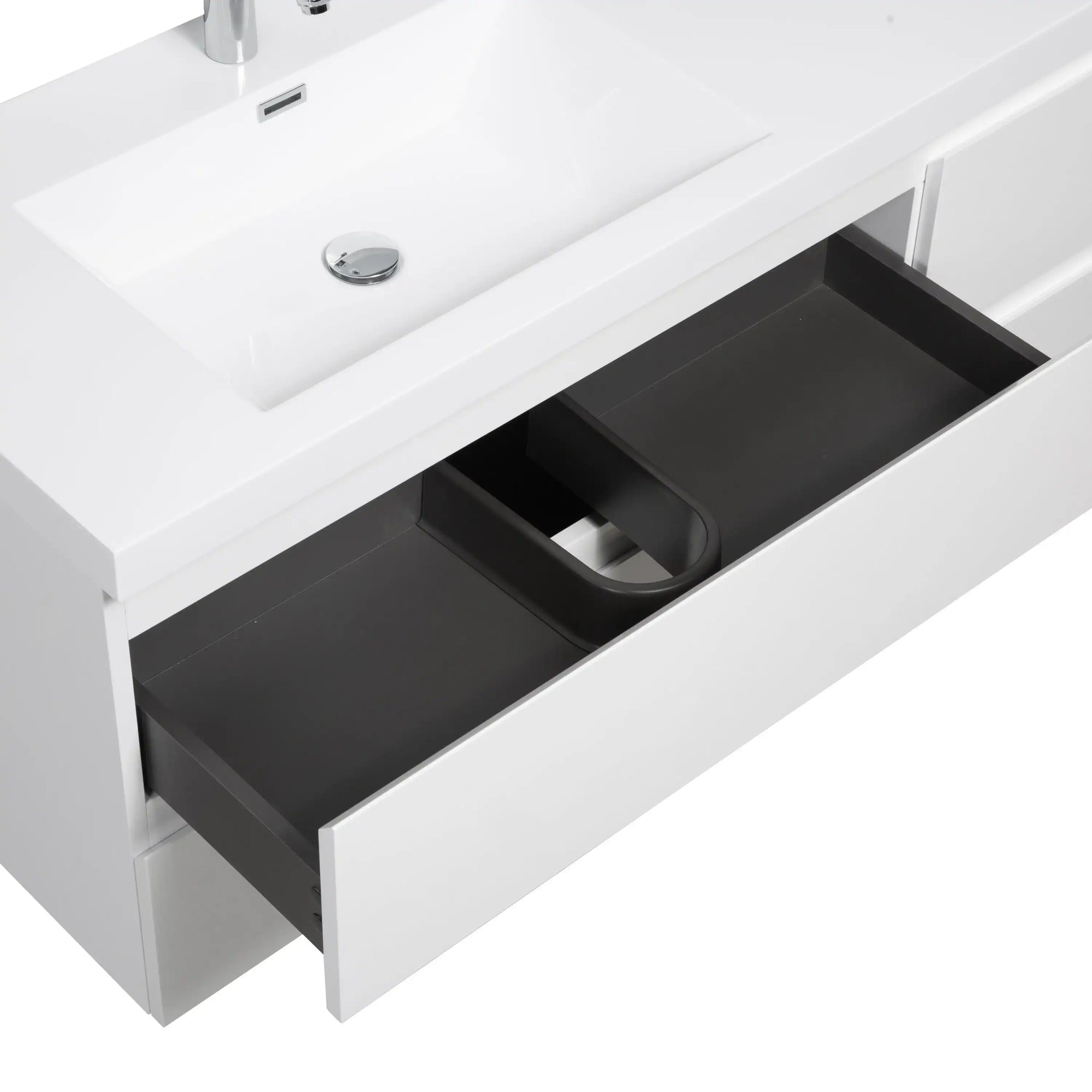 71 inch bathroom vanity drawer interior with spacious organized storage | Ace Decor