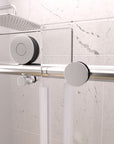 Sliding Shower Doors Stainless Steel Frameless color:Chrome