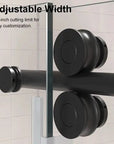 Gorgeous Single Sliding Frameless Shower Door With 3/8 Inch Clear Glass color:matte black