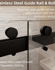 Semi-Frameless glass Shower door color:matte black