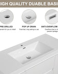 47/59" Modern Floating Bathroom Vanity with Resin Top Basin color: White | sink: single