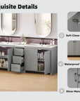 Elysian 84" Freestanding Bathroom Vanity with Double Sinks – Grey