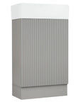 18 inch vanities for bathrooms with integrated sink, textured gray front view | Ace Decor