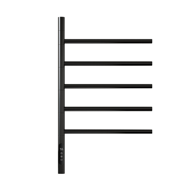 16" x 27" Black Rotatable Electric Towel Warmer – Fast Heat, Space-Saving Design