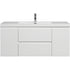 48 inch white floating bathroom vanity with integrated single sink and modern wall-mounted design | Ace Decor