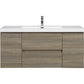 47/59" Modern Floating Bathroom Vanity with Resin Top Basin color: Ash Grey | sink: single