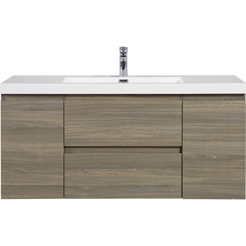 47/59" Modern Floating Bathroom Vanity with Resin Top Basin color: Ash Grey | sink: single