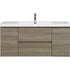 48 inch bathroom vanity with ash grey finish and integrated sink, front view of wall-mounted design | Ace Decor