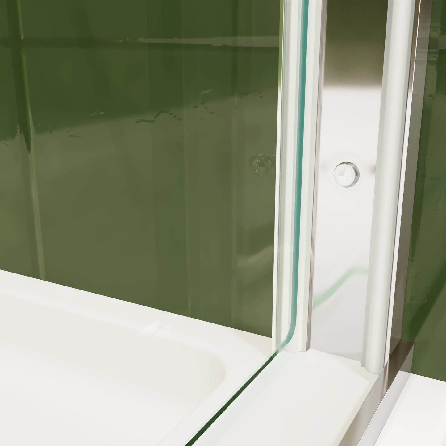 ace decor Sliding Glass Shower Doors Semi-Frameless color:chrome