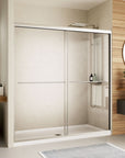 ACE DECOR Bypass Shower door color:Chrome