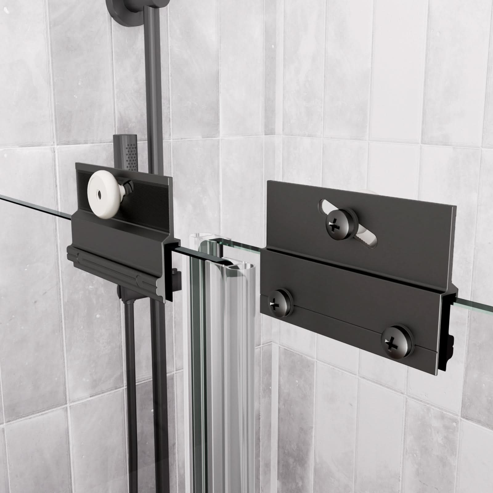 ACE DECOR Bypass Shower door color:Matte Black