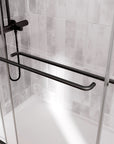 ACE DECOR Bypass Shower door color:Matte Black