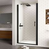 framed pivot glass shower doors color:Matte Black