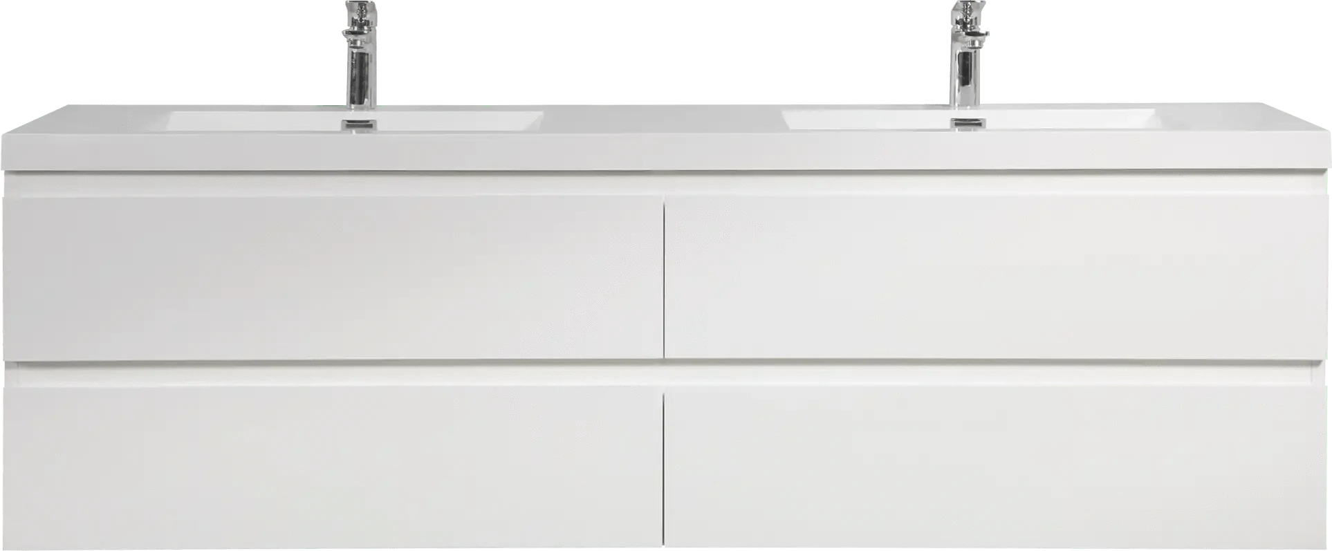 71 X 20 Modern Floating Double Sink Bathroom Vanity - Wall Mounted Storage Cabinet color: White