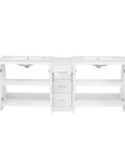 Elysian 84" Freestanding Bathroom Vanity with Double Sinks – White