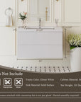 Oakmere Series 42" White Bathroom Floating Vanity with Resin Sink & 2 Soft-Close Drawers