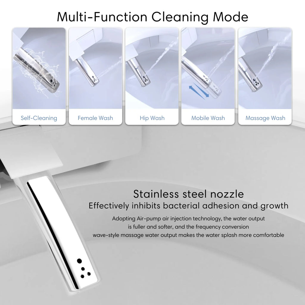 LUXOVA Smart Bidet Toilet – stainless steel nozzle with multi-function cleaning mode.