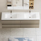 71 X 20 Modern Floating Double Sink Bathroom Vanity - Wall Mounted Storage Cabinet color: Ash Grey