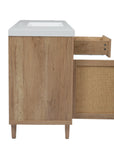 Soleil 60" Bathroom Vanity with Sink, Natural Wood Cabinet with Drawers