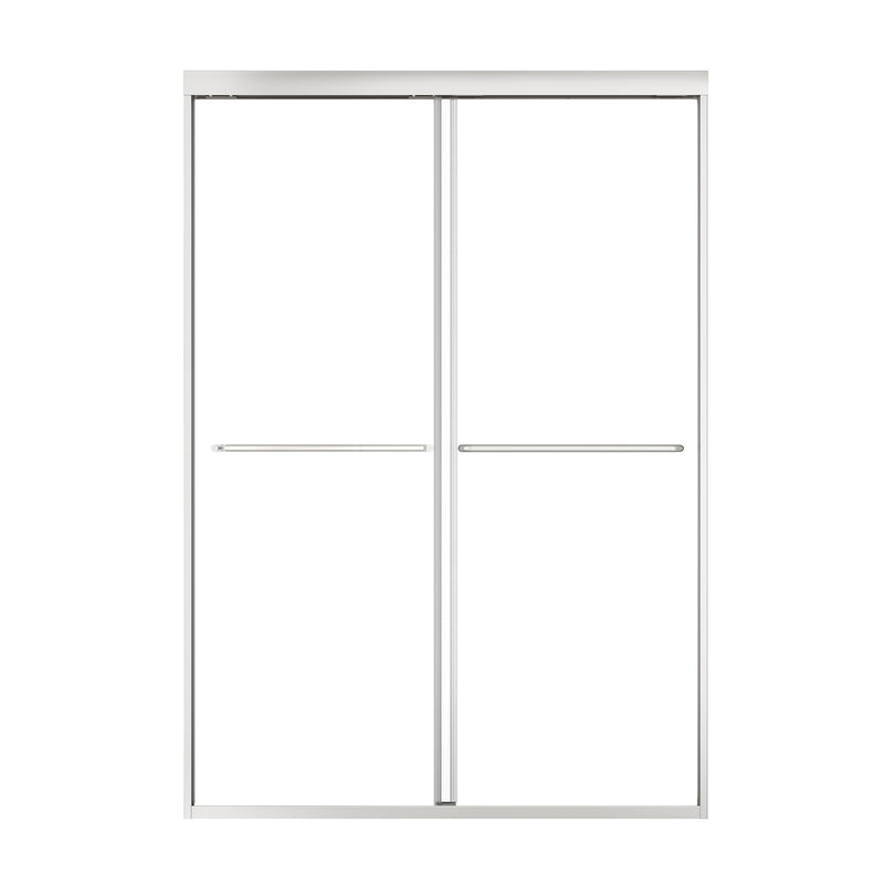 Montra Series 54" x 70" Strong Framed Shower Door with 6mm Tempered Glass in Chrome - No Leaks, No Wobble