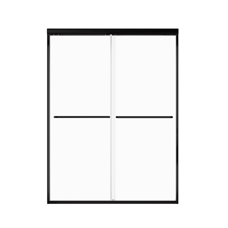 Montra Series 54" x 70" Strong Framed Shower Door with 6mm Tempered Glass in Matte Black - No Leaks, No Wobble