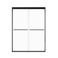54 x 70 framed shower door with sleek black shower frame and modern minimalist design.