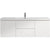 59 inch bathroom vanity featuring a clean white floating design with single sink and modern flat-panel drawers | Ace Decor