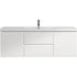 59 inch bathroom vanity featuring a clean white floating design with single sink and modern flat-panel drawers | Ace Decor