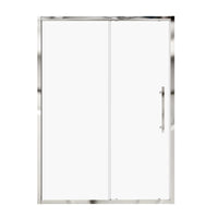 Framed single sliding shower door with stainless steel handle, size 54x72 | Ace Decor