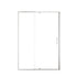 Framed pivot shower doors, watertight shower enclosures size 54 x 71, with clear glass and sleek handle.