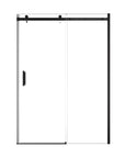 Shower door sliding frameless, 60 x 74 inches, minimalist design with tempered glass and matte black hardware | Ace Decor