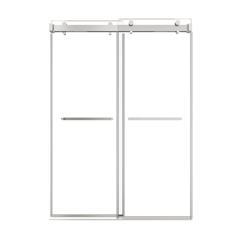 Verta Series 54" x 76" Double Sliding Frameless Shower Door with 10mm Tempered Glass - Chrome