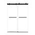 Double sliding glass shower doors in matte black finish, 54 x 76 inches, featuring minimalist frameless design | Ace Decor