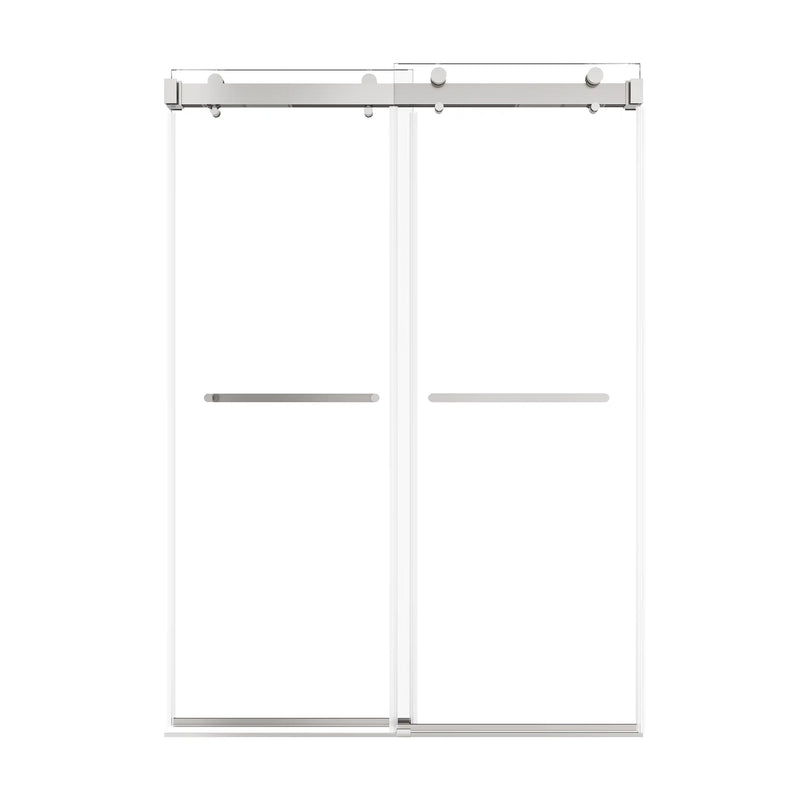 Verta Series 54" x 76" Double Sliding Frameless Shower Door with 10mm Tempered Glass - Chrome