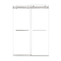 54 x 76 chrome 50-54 sliding shower doors with dual handles and frameless modern design for contemporary bathrooms | Ace Decor