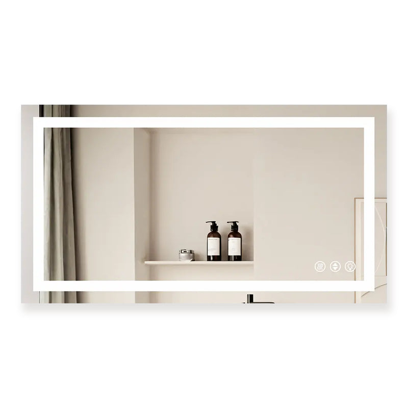 55"x30" Adjustable LED Bathroom Vanity Mirror with Brightness Memory – Anti Fog