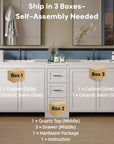 Elysian 84" Freestanding Bathroom Vanity with Double Sinks – White
