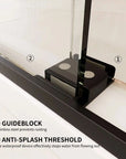 semi-frameless glass sliding shower doors color:matte black