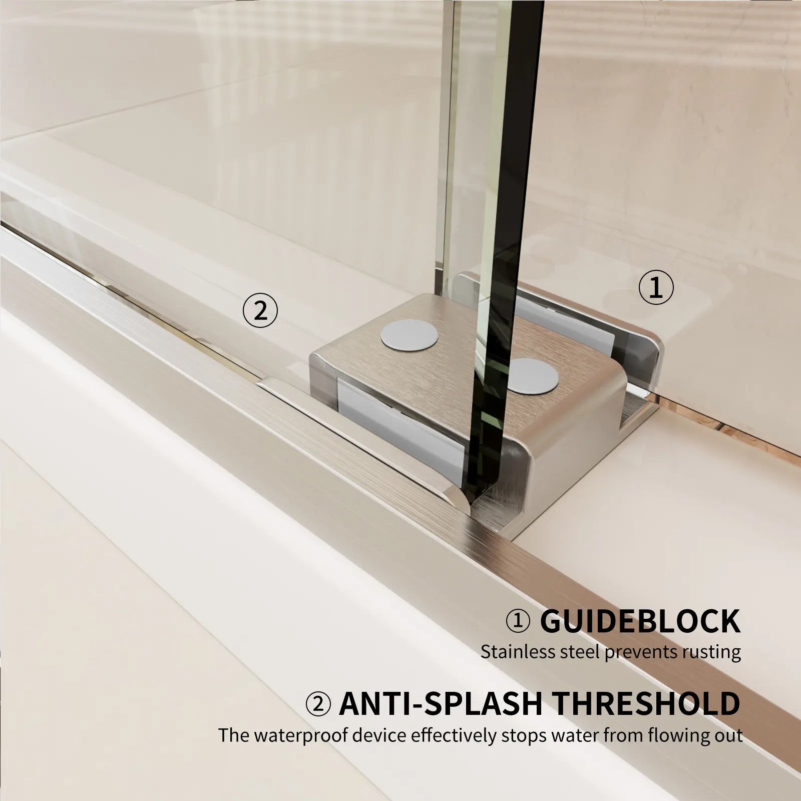 Sliding Glass Shower Doors Semi-Frameless color: Brushed Nickel