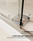 ACE DECOR French Style Sliding Glass Shower Doors color:brushed nickel