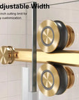 Gorgeous Single Sliding Frameless Shower Door With 3/8 Inch Clear Glass color:brushed gold