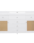 Soleil 60" Bathroom Vanity with Sink, Elegant White Cabinet with Drawers