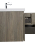 59 inch vanity single sink in ash grey with floating wall-mounted design and smooth white integrated basin | Ace Decor