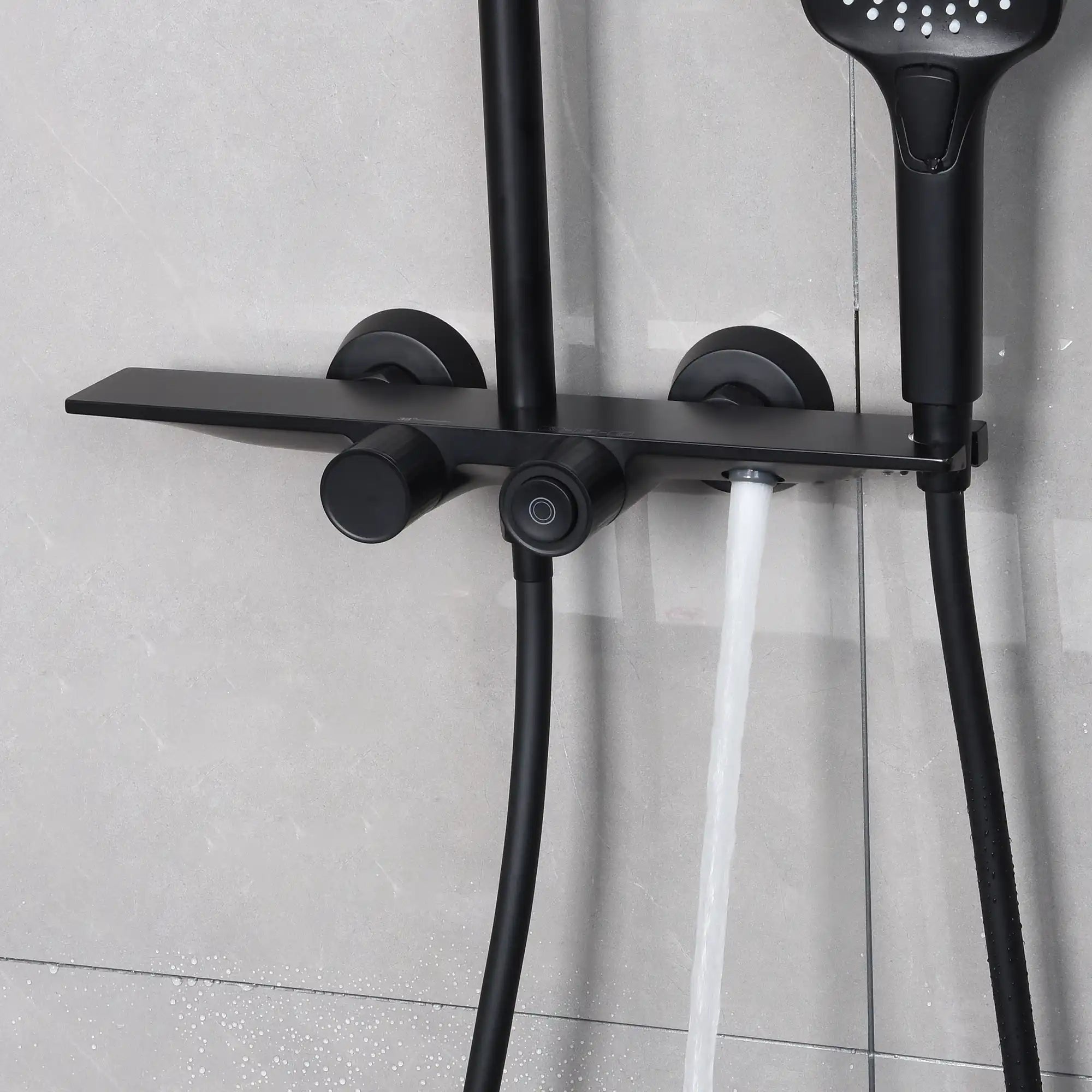 Avenly 52&quot; Thermostatic Shower System in Brass, 3-Function