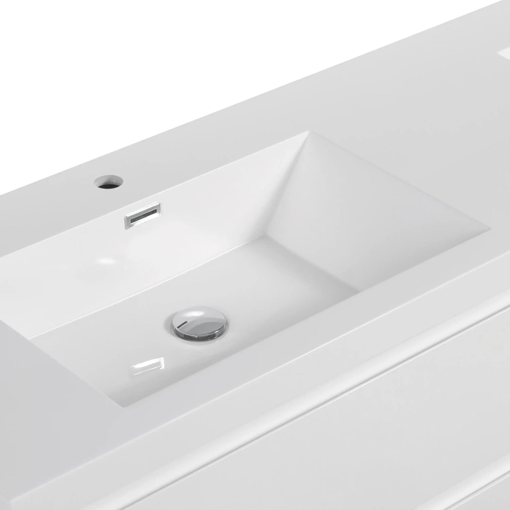 71 inch bathroom vanity with integrated double sink countertop detail | Ace Decor