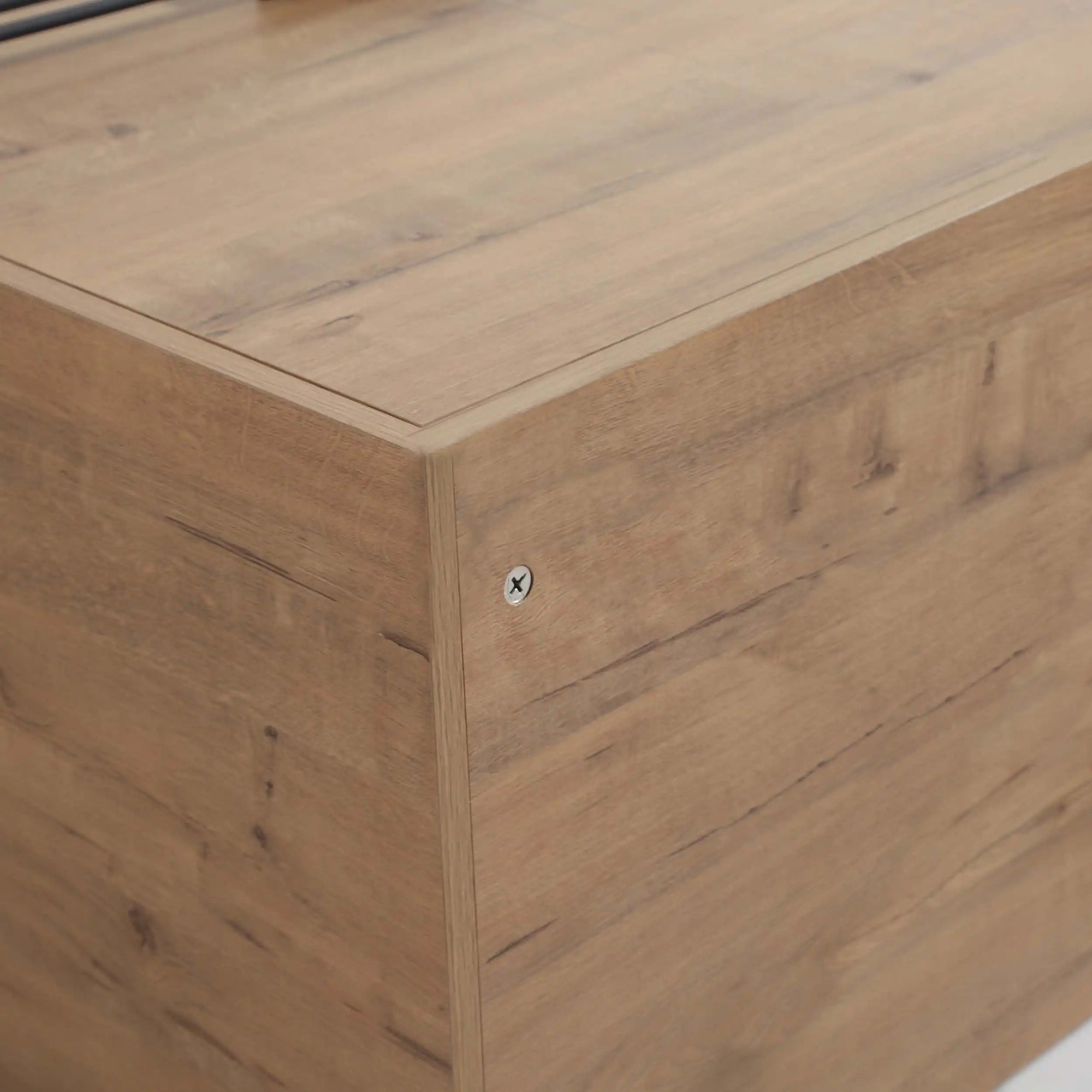 24" freestanding bathroom vanity with sink featuring imitative oak wood finish and cabinet corner details | Ace Decor