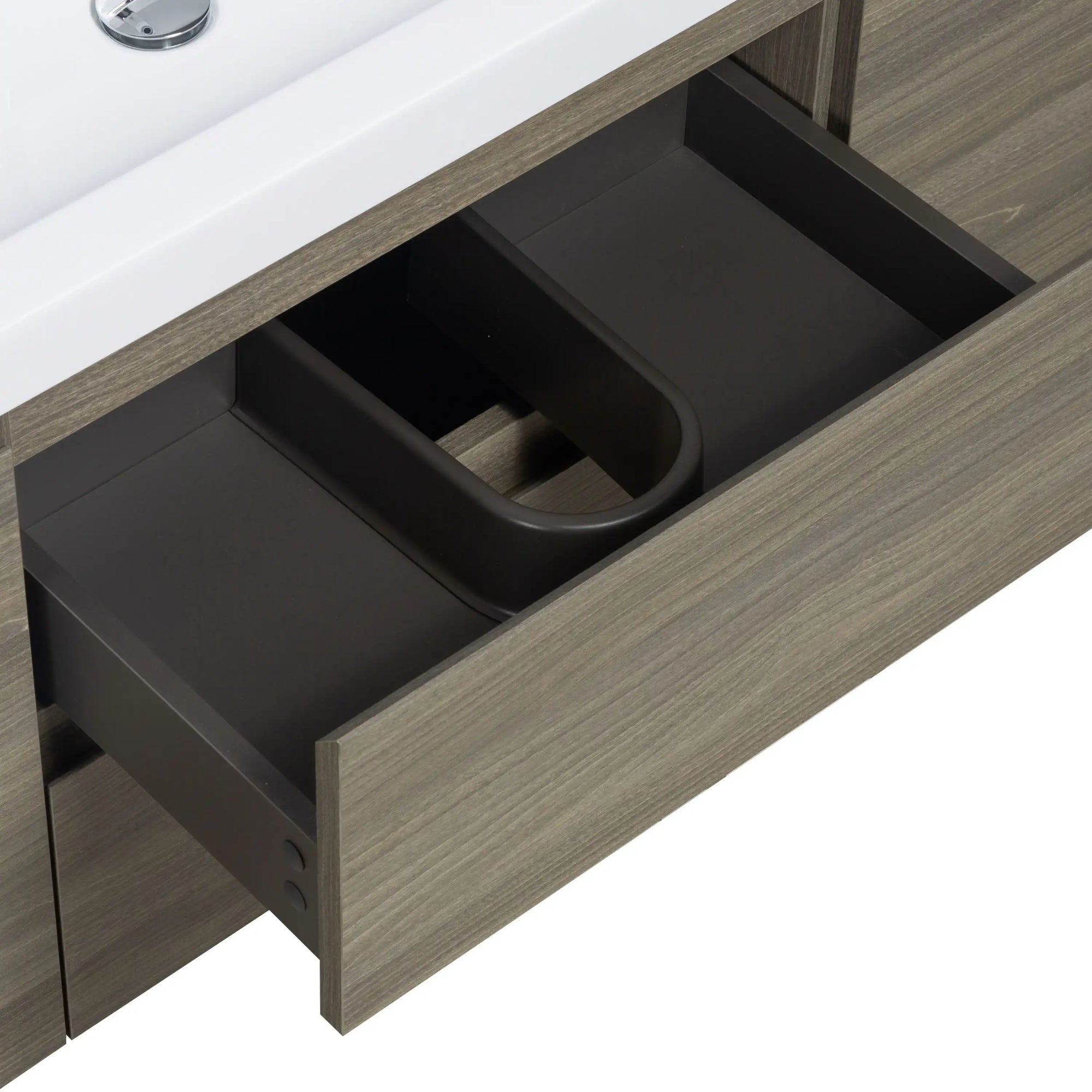 48 inch bathroom vanity storage drawer detail showing deep organized compartments | Ace Decor