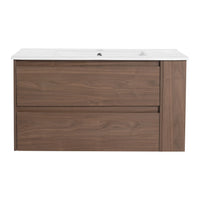 36" wall-mounted vanity with sink front view for 36 inch wall mounted bathroom | Ace Decor