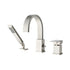 FLUNIX Brushed Nickel Waterfall Roman Tub Faucet Set with handheld shower and single lever handle, modern bathroom fixture.