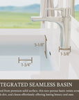 Oakmere Series 30" White Bathroom Floating Vanity with Resin Sink & 2 Soft-Close Drawers